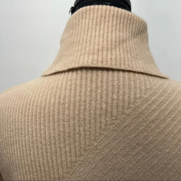 Eileen Fisher Rib Knit 100% Cashmere Hi-Lo Turtleneck Sweater Sz XXS Italy - Picture 7 of 11